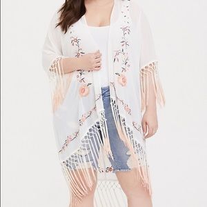 TORRID FRINGE KIMONO